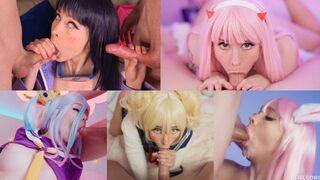 Best cosplay deep throat compilation featuring stunning Alice Bong