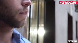 Two hot chicks seduced the guard to fuck them both hard