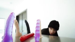 I get fucked in my ass and pussy with the neighbor’s dildo