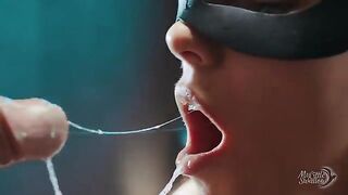 That's what a real cumslut should do with used condoms! Draining big fat loads. 4K close-up. Swallow