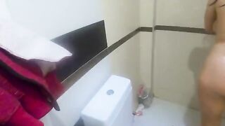 I fucked busty stepmom in the shower thinking she was husband, she loved it