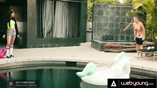 The busty teen Savannah Sixx cheats on her BF with a hot skater girl