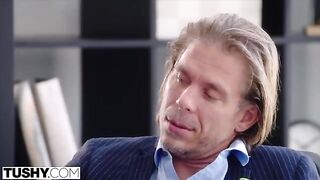 A hot temp agency worker gets fucked by her boss hard