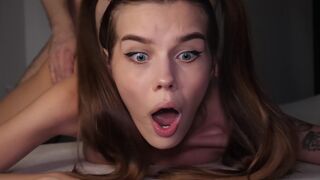 Petite teen gets her asshole gapped by a huge dick