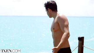 Petite teen Gianna Dior gets banged on the beach