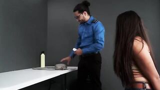The TSA agent found a toy in the luggage and had to fuck with him