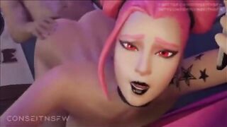 Hentai compilation with sexy Fortnite Haze characters in 3D