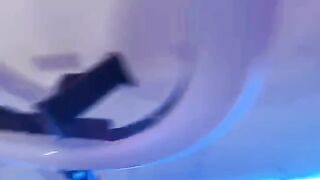 The sexy stepmom washed the dishes in her underwear