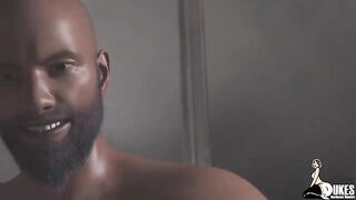 The white girl is fucking with a black guy with a big cock