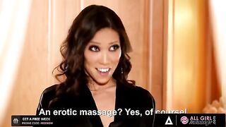 The sexy Asian masseuse oiled the body of her client, Mia Malkova