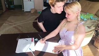 A shy student got fucked by her math tutor in a steamy session