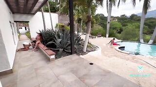I had sex with my boyfriend and his stepsister by the pool - Mariana Martix & Duncan Saint & Sara Blonde