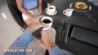 Skinny nanny Candee Licious, a total foot fetish slut, gets her pussy railed in POV style