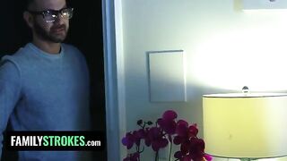 Pervert stepdad took his stepdaughter Vanna Bardot for a sex lesson