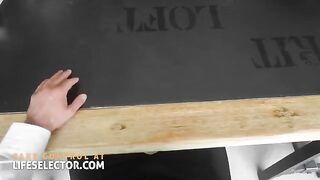 A hot secretary with big tits gets fucked hard in POV style