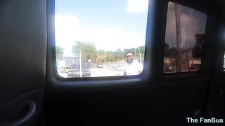 Queen Rogue's big ass rides a big dick on the fan bus