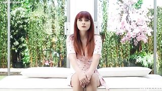 A red-haired beauty with a stunning body auditioning for a modeling job at NetVideoGirls