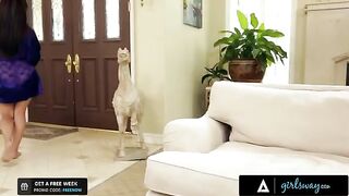Reena Sky makes a sex tape with her neighbor in Girlsway style