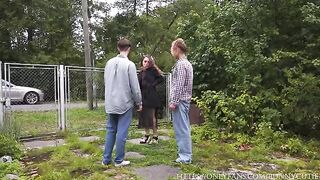Passionate pussy fuck in the village with a huge dick