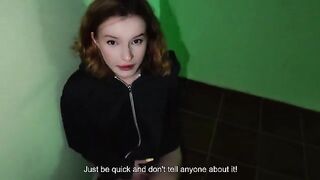 A young couple gets down and dirty in the entrance while the parents are at home