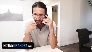 A step-grandpa punished naughty stepdaughter Britt Blair for sex
