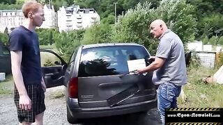 Outdoor Sex with a guy and his girlfriend in public, featuring Egon Kowalski’s daring style