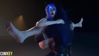 Furry Cat Girl gets her pussy filled with cum by a huge dick of a werewolf