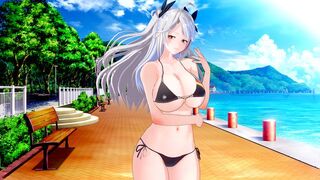 Big tits waifu Prinz Eugen fucks you in POV style