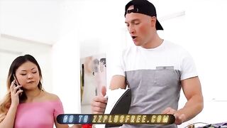 Asian babe Lulu Chu gets fucked by her roommate Zac Wild in a steamy scene