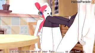 Uta performs a private show with her famous one-piece, showcasing her stunning figure