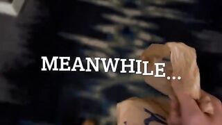 The blue-haired delivery girl begged the guy to fuck her in a steamy scene