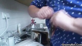 Old grandma fucks a young guy in hardcore action