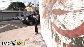 Brunette with big ass Roxxii Blair gets banged by stranger in his van