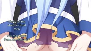 The ass of the goddess Aqua from Konosuba is worshipped