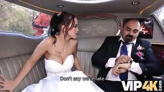 A bride allowed her husband to watch her getting fucked in the car