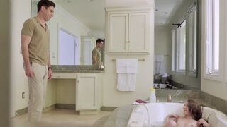 Rebel Lynn caught in a steamy bath tub moment with her stepbrother in a SPYFAM scene