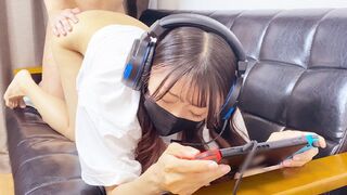 The couple has no time to play video games, so they fuck