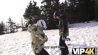 A skier was picked up and fucked by a hot girl in HD quality