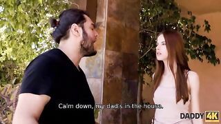 The red-haired beauty got acquainted with the father of her boyfriend in Daddy4K style