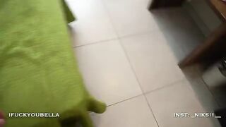 A girl is having fun with a guy at the resort and gets intimate with him