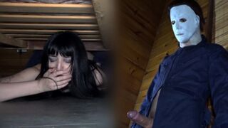 The guy in the suit of a monster forced the girl to have sex with him