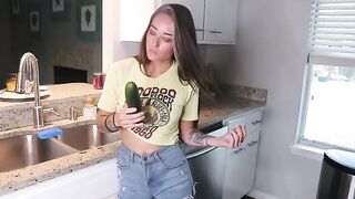 The girl got up for lunch and started to prepare it