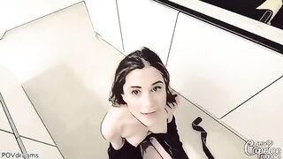 The boy makes a blowjob to his stepsister Little Caprice