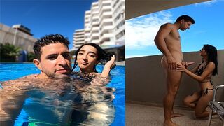 The Argentine slut is caught at the pool and fucked savagely