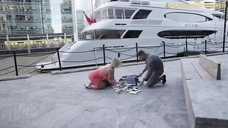 Hot British PAWG gets all excited when she sees a million dollars to fuck a stranger