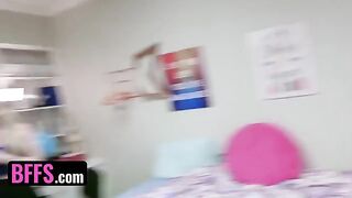 Two roommates fucking with two college girls in an orgy