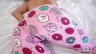 MILF wakes up with a hard cock in her pussy, creampie finish