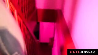 Hot Euro slut takes two cocks in her tight asshole hole