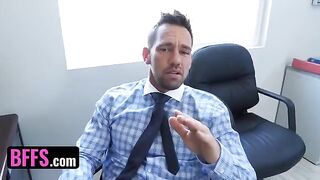 The boss’s step-son screwed four busty office sluts in a wild group scene