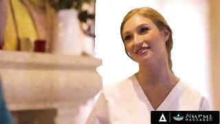 The busty redhead Skylar Snow gets fucked to make her client happy